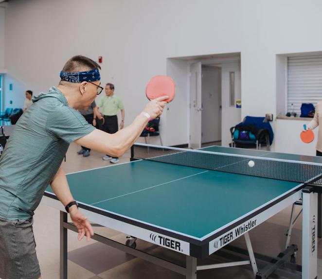 seniors playing table tennis