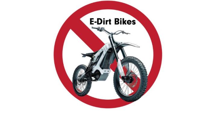 E-dirtbikes not allowed graphic