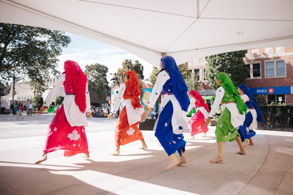dancers on Leigh Square stage