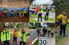 A photo montage of various images of people in emergency preparedness gear