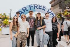 people at car free day