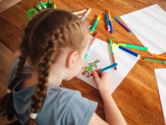 child drawing christmas art