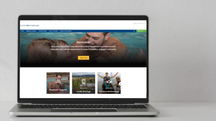 Laptop with recreation registration screen open