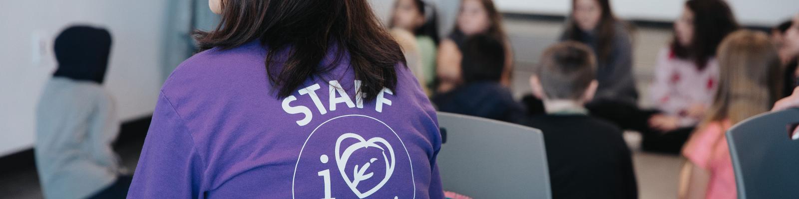 Recreation staff member wearing I Heart PoCo shirt