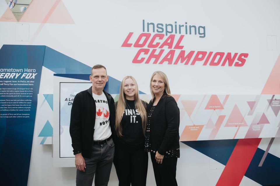 Darrell Fox and family at Terry Fox: Inspiring Local Champions exhibit