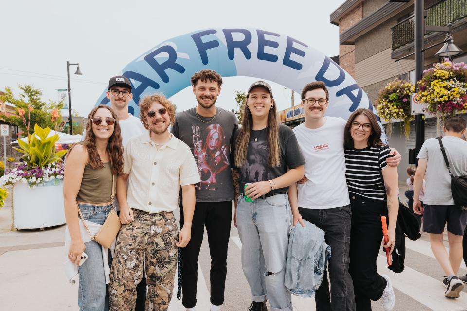 people at car free day